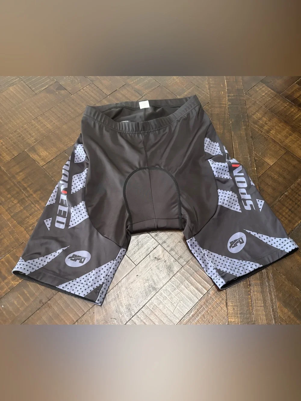 SPONEED Padded Cycling Shorts Black Gray Unisex Adults Athletic Fit XL